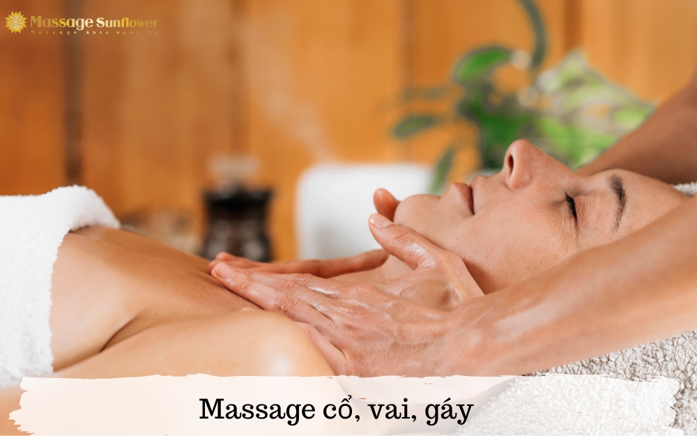 Massage cổ, vai, gáy cho phụ nữ xoa bóp nhẹ nhàng ngay vị trí bị đau mỏi khoảng 10 lần