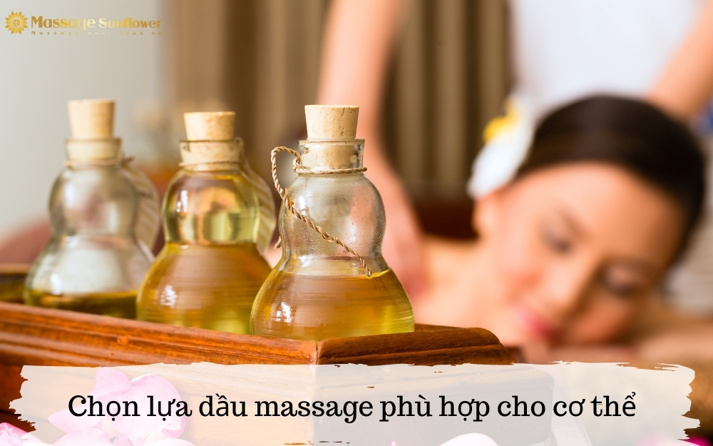 Chọn lựa dầu massage cho nữ tại nhà phù hợp như: gừng, sả, oải hương,...