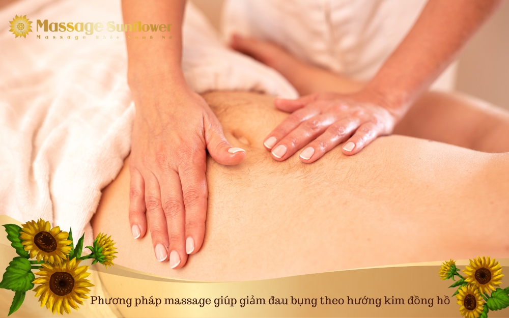 Phuong phap massage giup giam dau bung theo huong kim dong ho