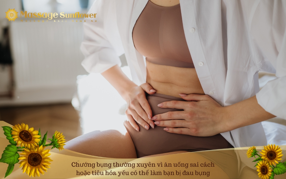 Chuong bung thuong xuyen vi an uong sai cach hoac tieu hoa yeu co the lam ban bi dau bung