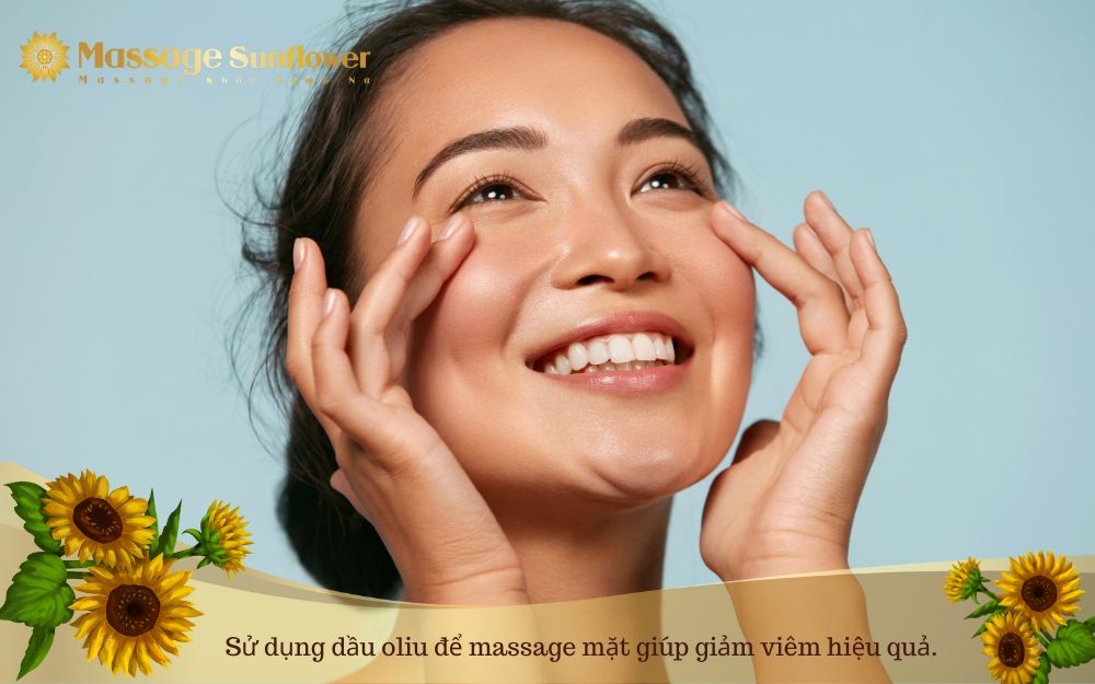 Su dung dau oliu de massage mat giup giam viem hieu qua.