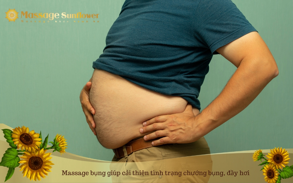 Massage bung giup cai thien tinh trang chuong bung day hoi
