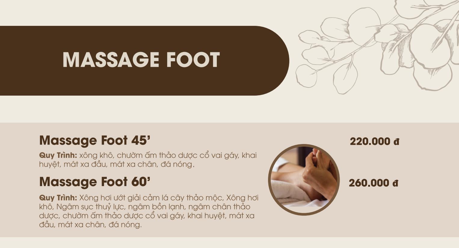 Bảng giá massage foot Sunflower