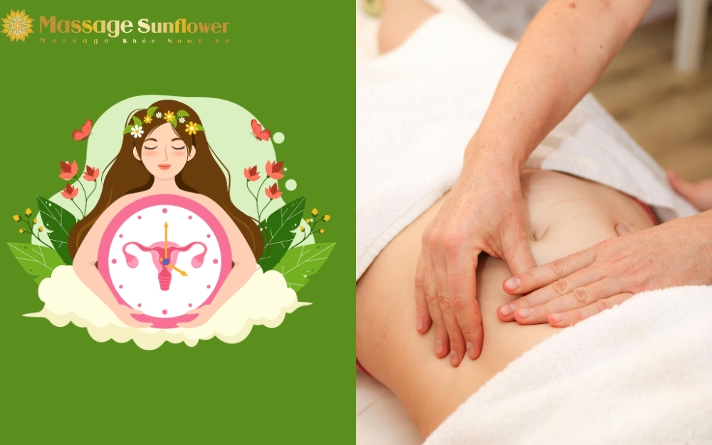Massage làm ấm tử cung bằng cách xoa vùng bụng dưới